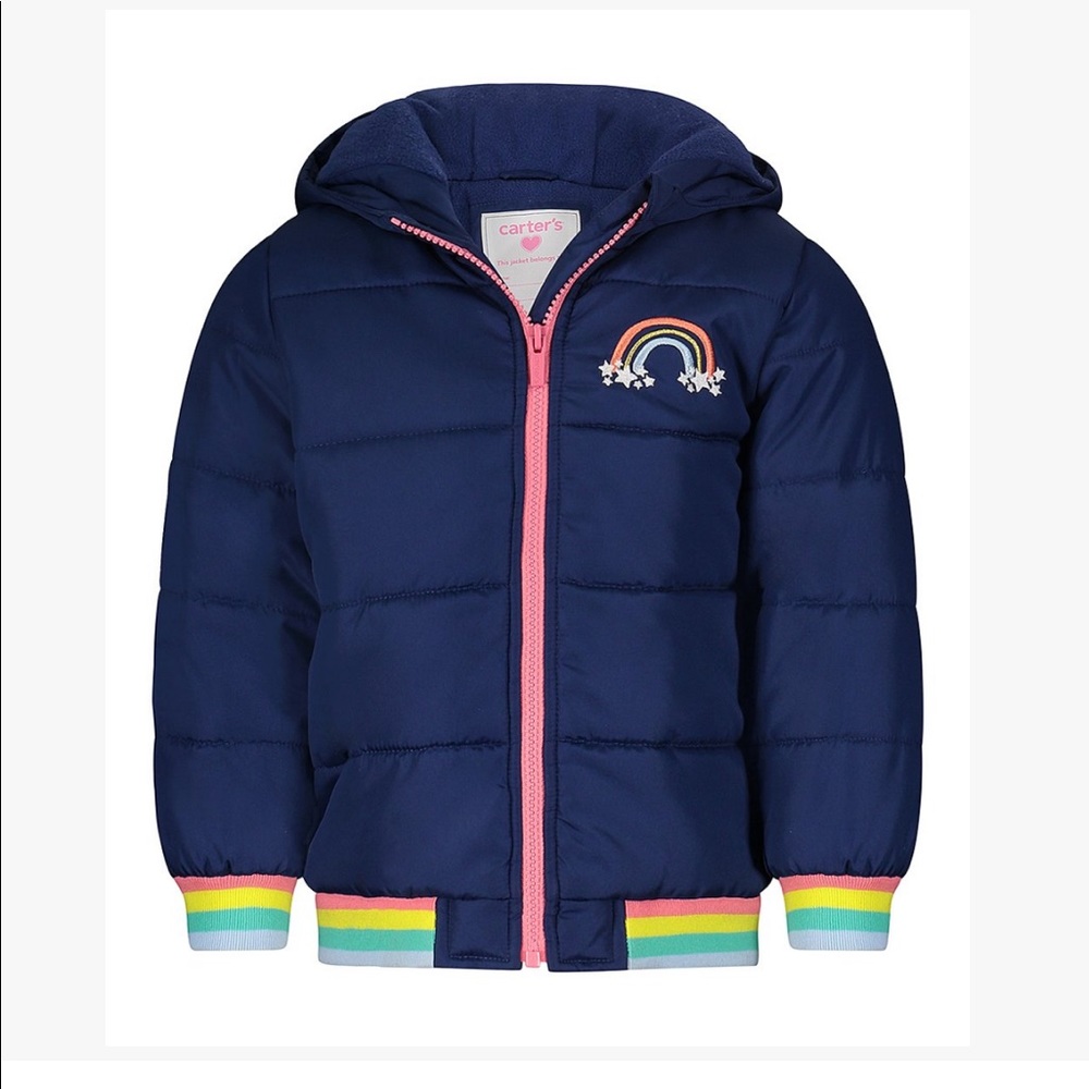 Carter’s Bubble Jacket - Rainbow- Blue - Pink NWT